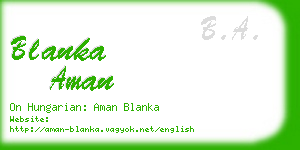 blanka aman business card